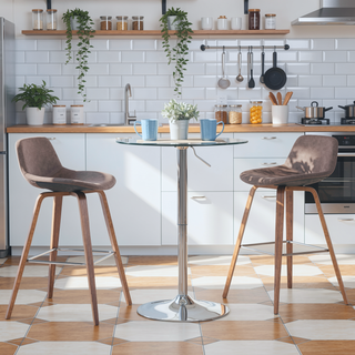 Sunvega Mid Century Modern Bentwood Counter Bar Height Stool Set of 2