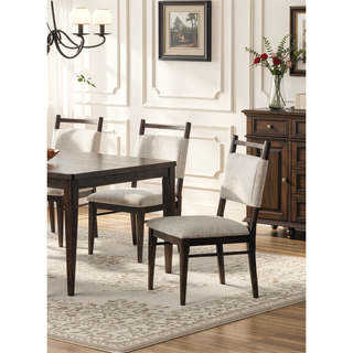 Sunvega Dark Walnut Contemporary Side Chairs with Polyester Upholstered Seat Set of 2