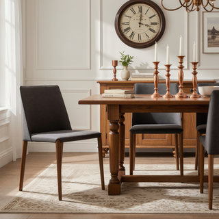 Sunvega Modern Gray Leatherette Upholstered Dining Chairs Set of 2