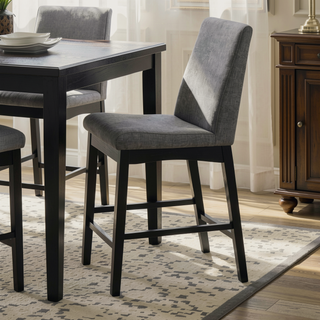 Sunvega Contemporary Dark Walnut Counter Height Chair with Upholstered Seat and Back