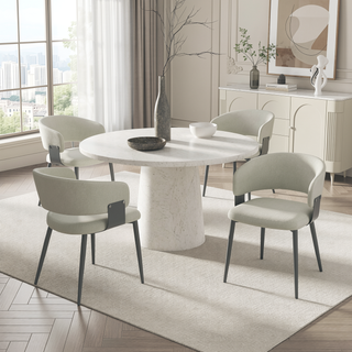 Sunvega Modern Dining Chair with Plush Foam-Filled Seat and Textured Leatherette