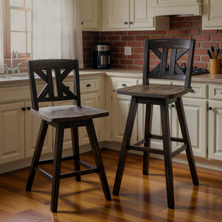Sunvega Solid Rubberwood Counter Height Dining Table with Distressed Gray Finish