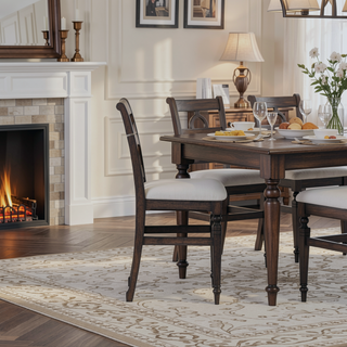 Sunvega Dark Chocolate Finish Ladderback Counter Stool with Polyester Upholstered Seat