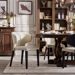 Sunvega Mid-Century Modern Dining Chairs Set of 2 with Faux Leather Upholstery