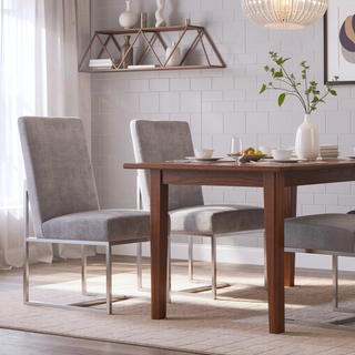 Sunvega Modern Velvet Upholstered Stainless Steel Dining Chair with Chrome Finish