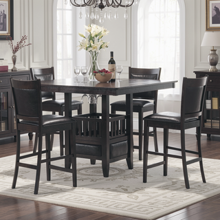 Sunvega Black and Espresso Upholstered Counter Height Stools Set of 2 for Dining Space