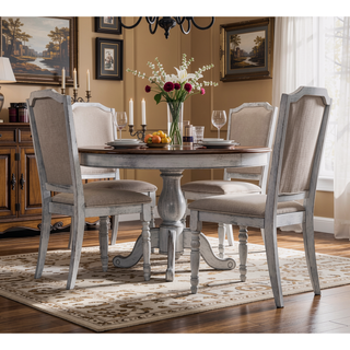 Sunvega Natural Ash Hardwood Dining Chair Set of 2 with Upholstered Seat Cushion