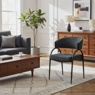 Sunvega Modern Upholstered Dining Chairs With Sturdy Metal Legs Set of 2