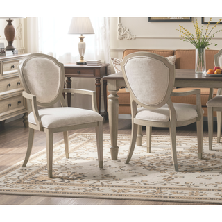 Sunvega Modern Light Oak Finish Wooden Side Chairs with Chenille Upholstery Set of 2