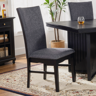 Sunvega Modern Contemporary 2pc Side Chair with Black Finish and Polyester Upholstery