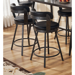 Sunvega Contemporary 360-Degree Swivel Pub Height Chairs with Padded Seats and Backs