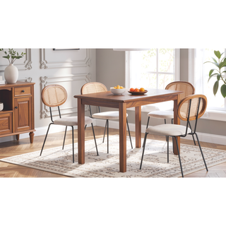 Sunvega Modern Industry Chic Cane Dining Chair Set of 2 for Dining Room