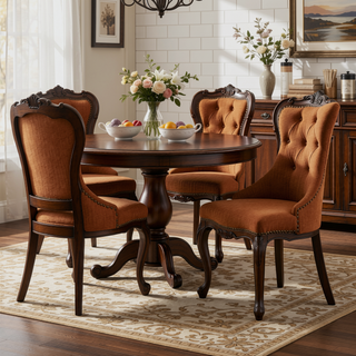 Sunvega Tufted Hourglass Back Side Chairs with Nailhead Trim and Reclaimed Grey Legs