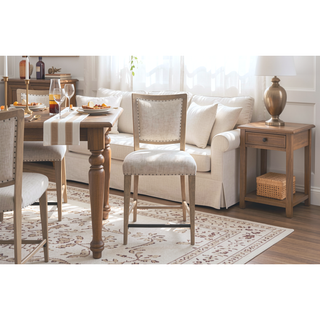 Sunvega Counter Height Stools with Upholstered Seat and Web Seating Set of 2
