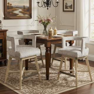 Sunvega Contemporary Swivel Counter Stool with Bronze Metal Kickplate and Wheat Finish