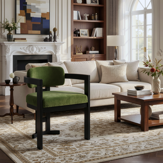 Sunvega Upholstered Rubberwood Dining Chairs with Natural-Grain Look in Yellow