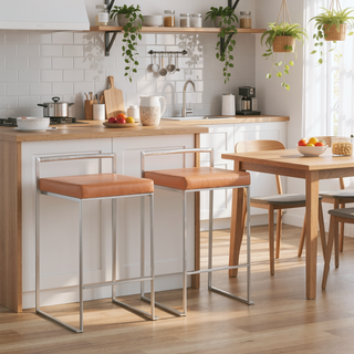 Sunvega Contemporary Stackable Counter Stool with Upholstered Padded Seat