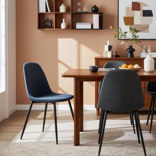 Sunvega Pebble Contemporary Upholstered Chair with Padded Seat and Backrest in Blue
