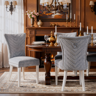 Sunvega Velvet Upholstered Chair with Tufted Design and Stainless Steel Legs