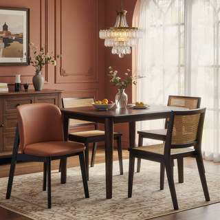 Sunvega Padded Side Chairs with Curved Design and Comfortable Backrests for Living Room