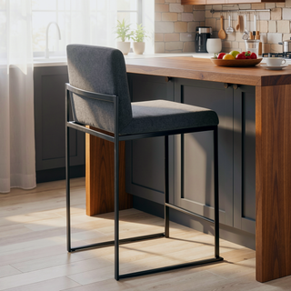 Sunvega Fuji Contemporary High Back Counter Stool with Padded Seat and Backrest