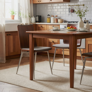 Sunvega Contemporary Dining Accent Chair with Swivel Walnut Wood and Grey Fabric