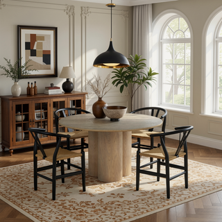 Sunvega Dark Walnut Contemporary Side Chairs with Polyester Upholstered Seat Set of 2