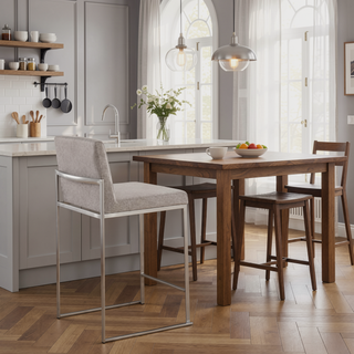 Sunvega Fuji Contemporary High Back Counter Stool with Padded Seat and Backrest
