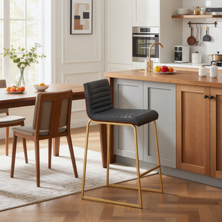 Sunvega Mason Mara Contemporary Fixed-Height Counter Stool with Tufted Upholstered Seat