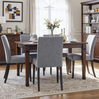 Sunvega Black PU Dining Chairs with Silver Metal Legs and High Elasticity Sponge Filling for Living Room