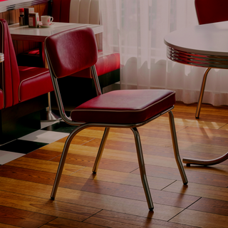 Sunvega Vintage Inspired Chrome Frame with Curved Legs and Padded Seat Side Chairs