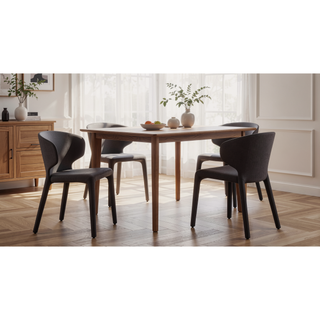 Sunvega Mid-Century Modern Dining Chairs Set of 2 with Faux Leather Upholstery