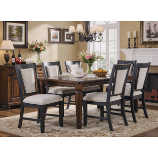 Sunvega Contemporary Upholstered Dining Chairs with Padded Seat and Back in Gray Finish