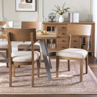 Sunvega Farmhouse Dining Chairs with Cushions for Kitchen or Dining Room 2pc Set