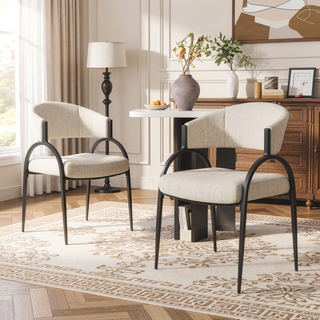 Sunvega Modern Upholstered Dining Chairs With Sturdy Metal Legs Set of 2