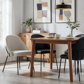 Sunvega Modern Upholstered Leatherette Dining Chair with Gold Steel Frame