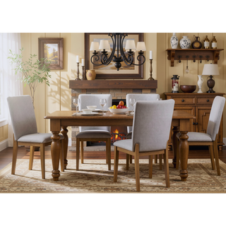 Sunvega Set of 2 Gray Linen Fabric Armless Dining Chairs with Cushioned Seat