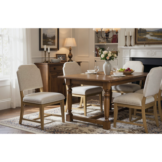 Sunvega Cashew Finish Upholstered Chair with Polyester Fabric and Web Seating