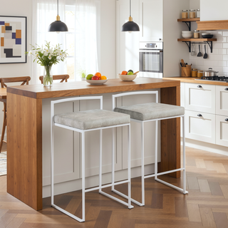 Sunvega Fuji Contemporary Stackable Counter Stool with Upholstered Padded Seat and Frame