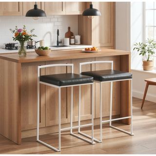 Sunvega Contemporary Stackable Counter Stool with Upholstered Padded Seat