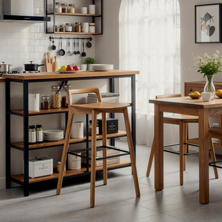 Sunvega 26.5 Inch Modern Minimalist Low Back Wood Counter Stool in Dark Brown Walnut