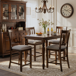 Sunvega Modern Wooden Counter Height Chairs Set of 4 with Padded Seat for Dining Room