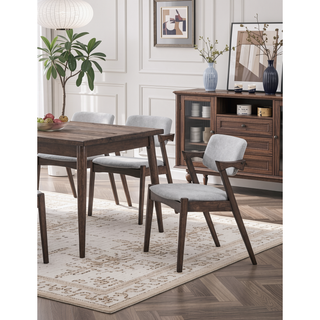 Sunvega Mid-Century Modern Dining Chairs Set of 2 with Plush Fabric Upholstered Cushion