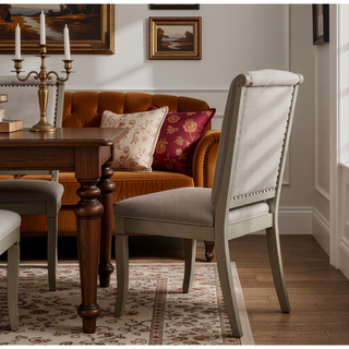 Sunvega Traditional Classic Style Side Chairs Set of 2 with Button-Tufted Back and Nailhead Trim