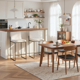 Sunvega Contemporary High Back Counter Stool Set of 3 with Padded Seat and Backrest