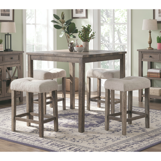 Sunvega Linen Blend Upholstered Side Chair Set of 2 with Oak Finish for Dining Room