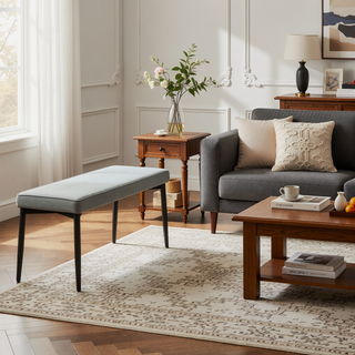 Sunvega Upholstered Tufted Entryway Bench with Comfortable Cushion for Bedroom Living Room