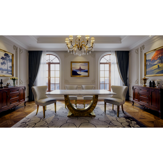 Sunvega Glam Style 2pc Side Chair with White Diamond Pattern Upholstery and Gold Square Legs
