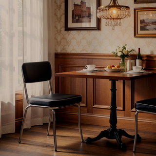 Sunvega Black and Chrome Upholstered Side Chairs with Padded Seat and Curved Legs