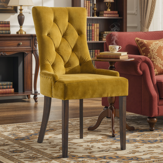 Sunvega Tufted Back Side Chairs with Plush Upholstery and Nailhead Trim Set of 2